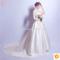 Voguish Long Sleeve A Line Appliqued New Style Lace Wedding Dress